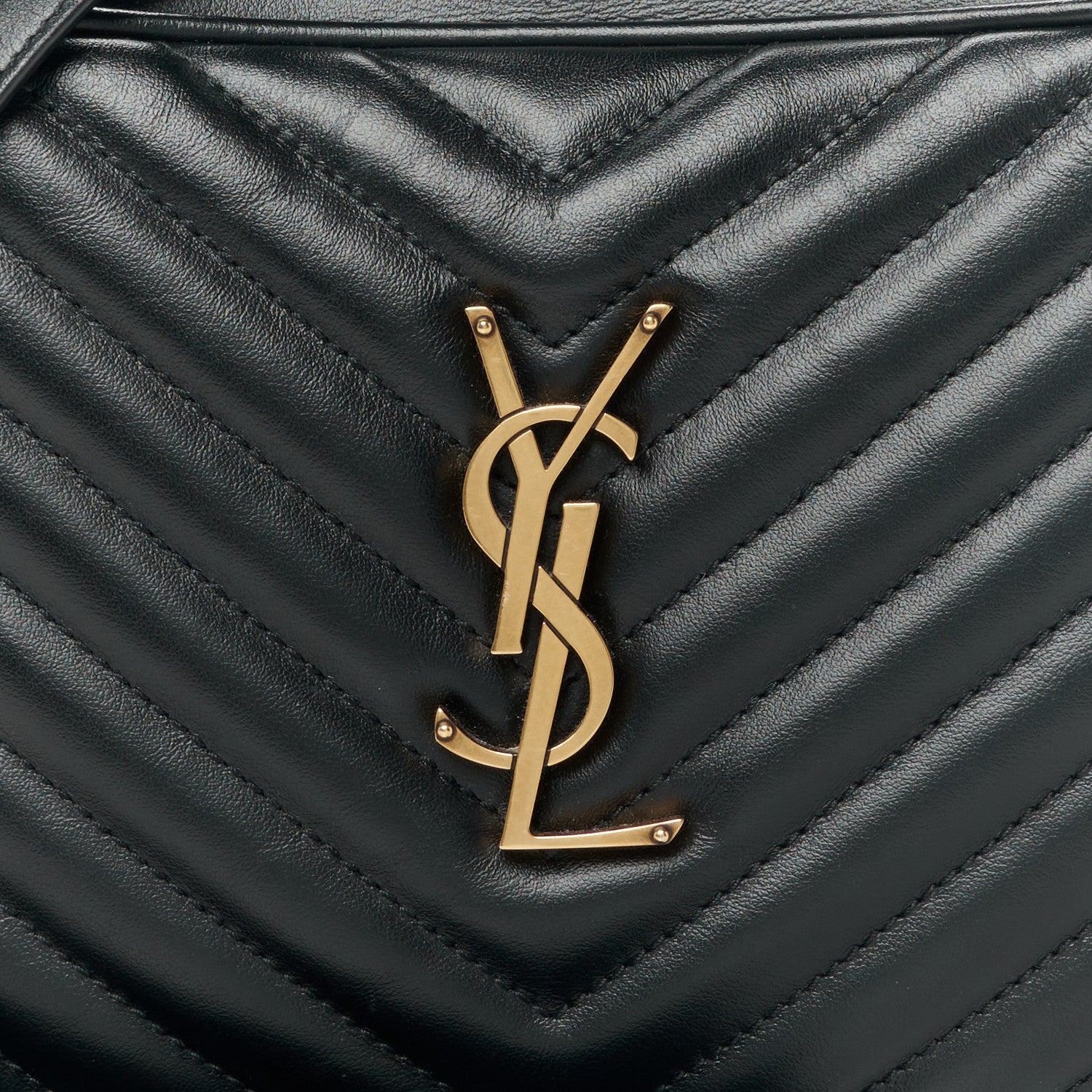 Saint Laurent Calfskin Matelasse Monogram Lou Camera Bag Black 8 of 10