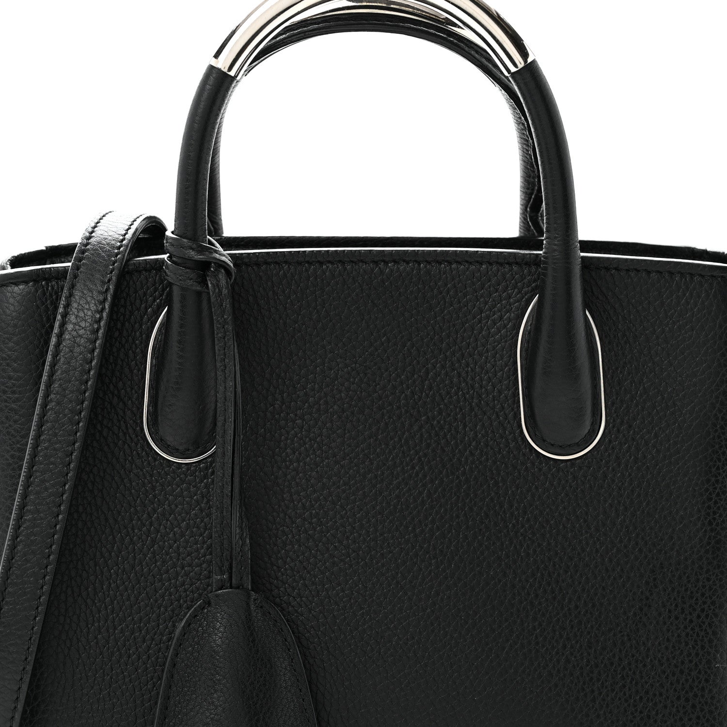 Christian Dior Grained Calfskin Small Open Bar Tote Black 8 of 11