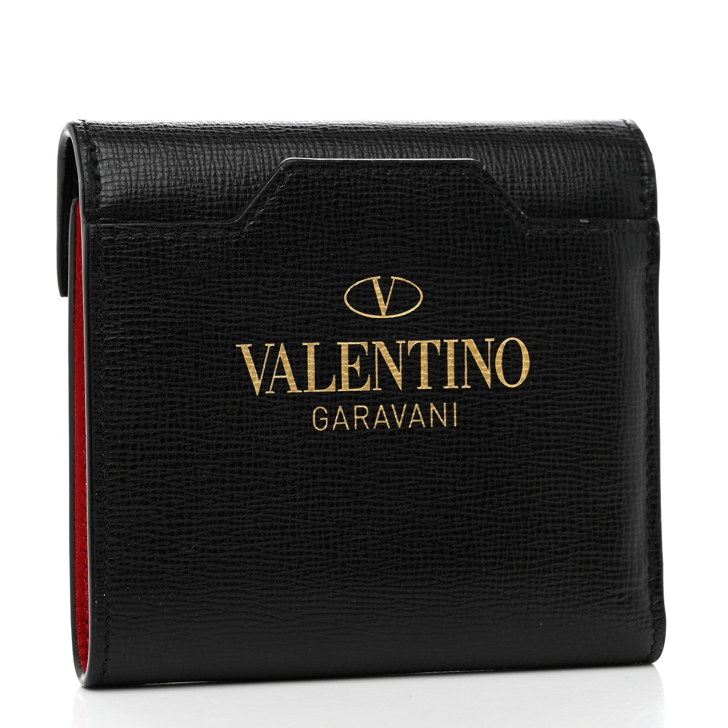 Valentino Garavani Textured Calfskin Rockstud Flip Lock Alcove Wallet Black 3 of 9