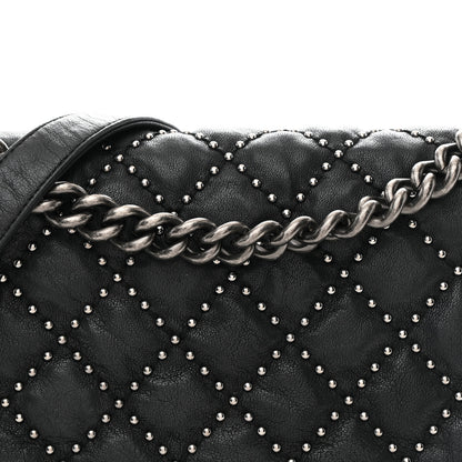 Chanel Crumpled Lambskin New Medium Studded Boy Flap Black 8 of 10