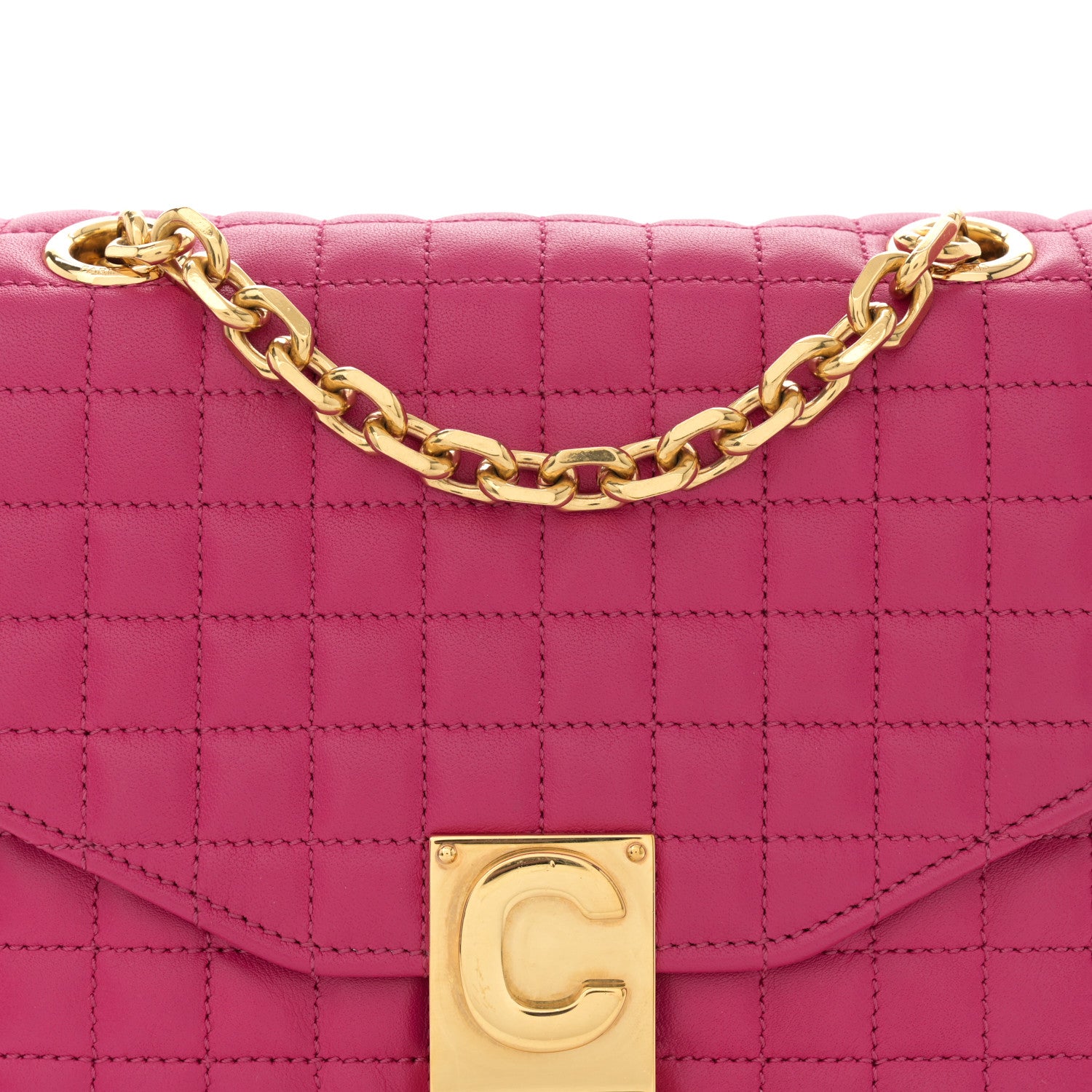 Celine Calfskin Quilted Small C Bag Pink 9 of 11