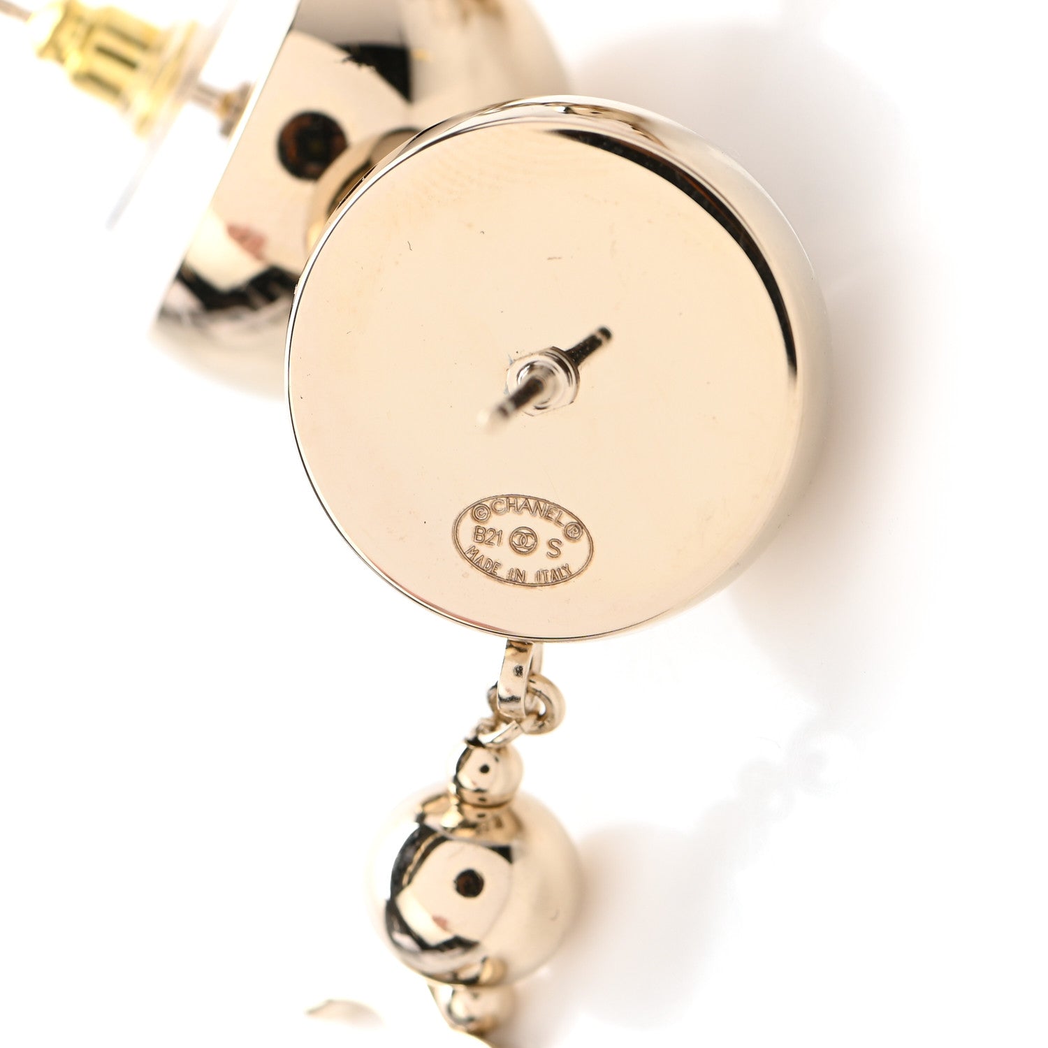 Chanel Metal CC Drop Earrings Gold 4 of 4