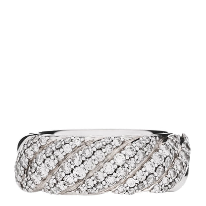 David Yurman Sterling Silver Diamond 7.5mm Cable Sculpt Ring 53 6.5 1 of 6