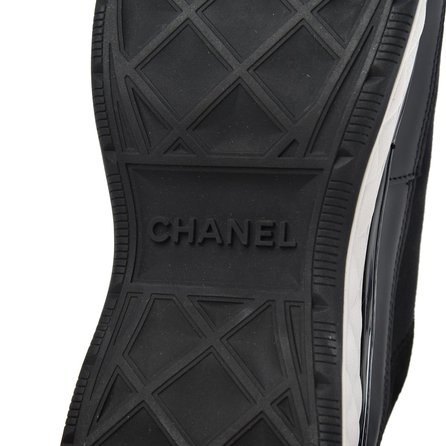 Velvet Calfskin Mixed Fibers CC Sneakers 38.5 Black