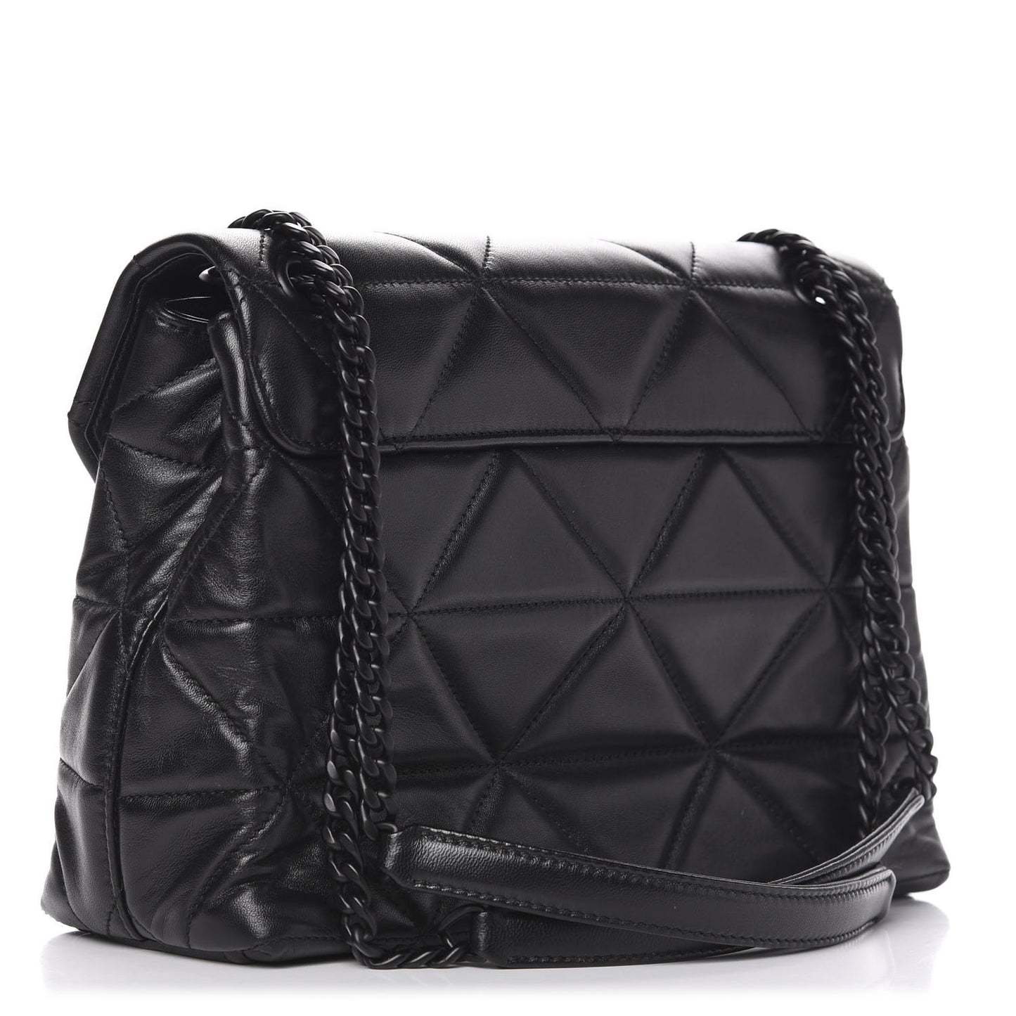 Nappa Triangle Stitched Large Spectrum Bag Black