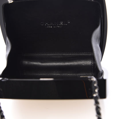 Chanel Plexiglass Compact Box Clutch Black Ivory 5 of 11
