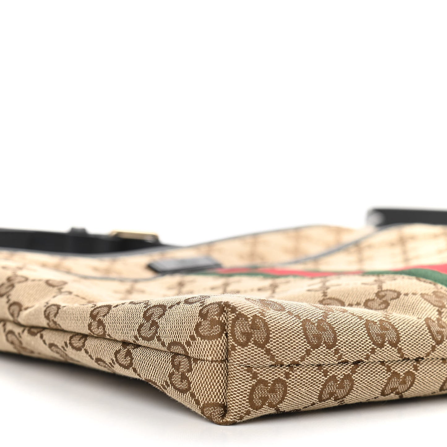 GG Monogram Web Flat Messenger Bag Black