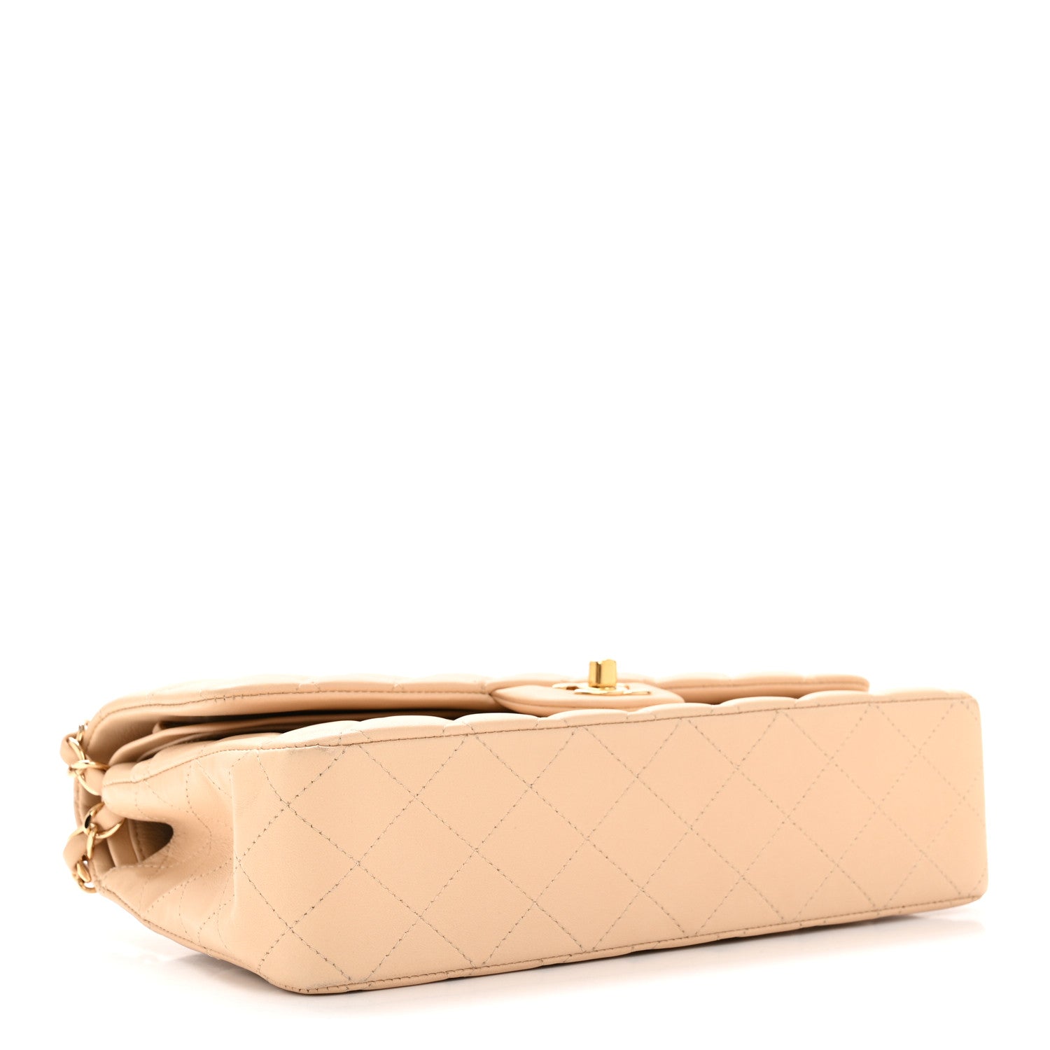 Chanel Lambskin Quilted Medium Double Flap Beige 4 of 12