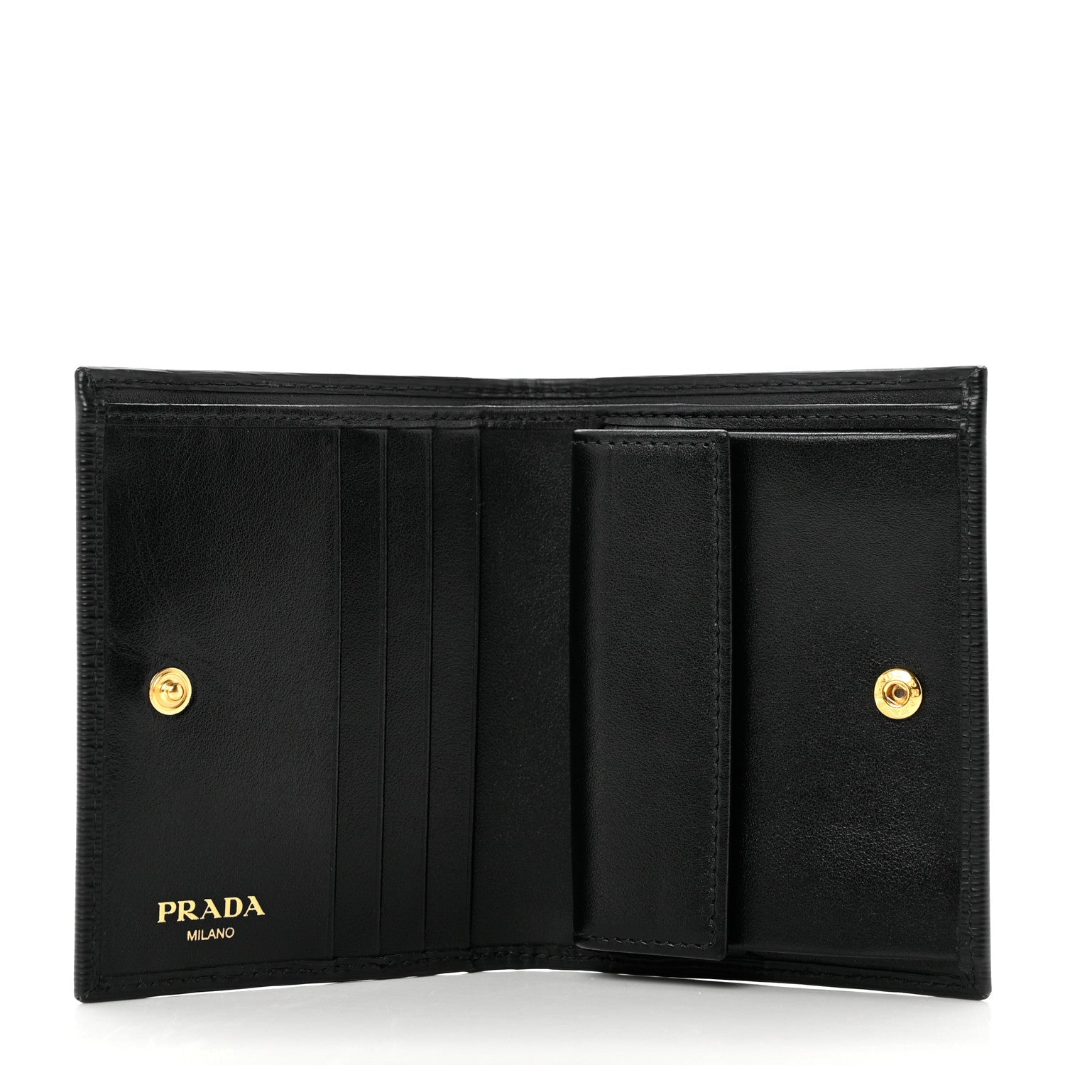 Prada Vitello Move Triangle Card Holder Wallet Black 5 of 6