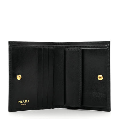 Prada Vitello Move Triangle Card Holder Wallet Black 5 of 6