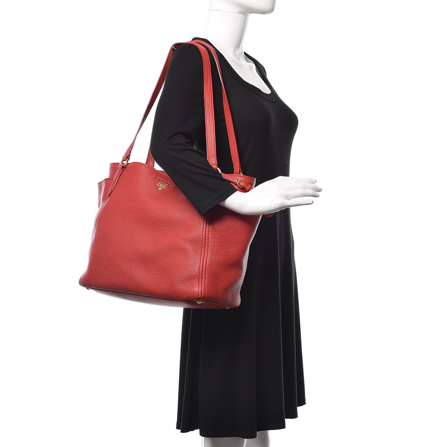 Vitello Daino Side Pocket Tote Rosso