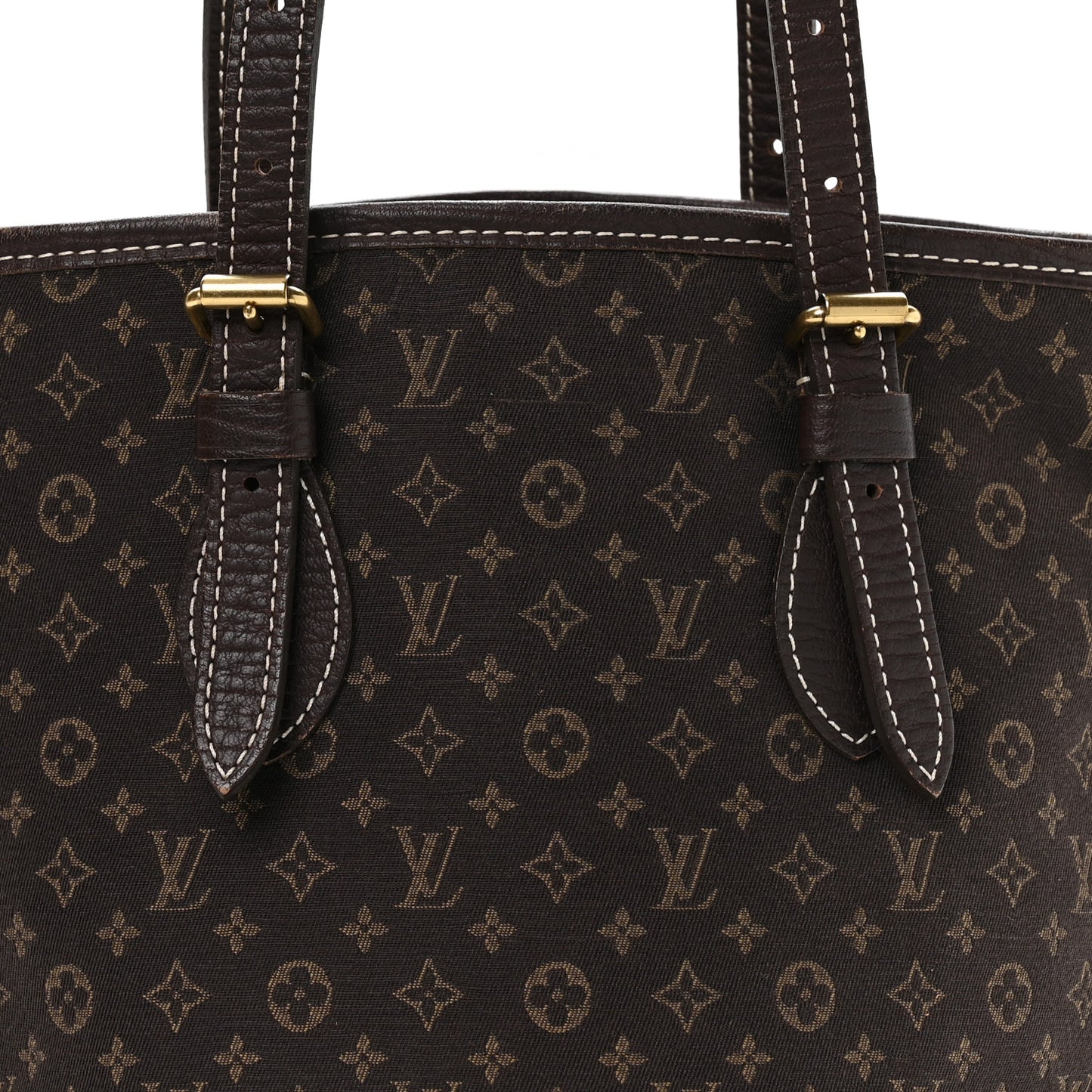Mini Lin Monogram Bucket Bag Ebene