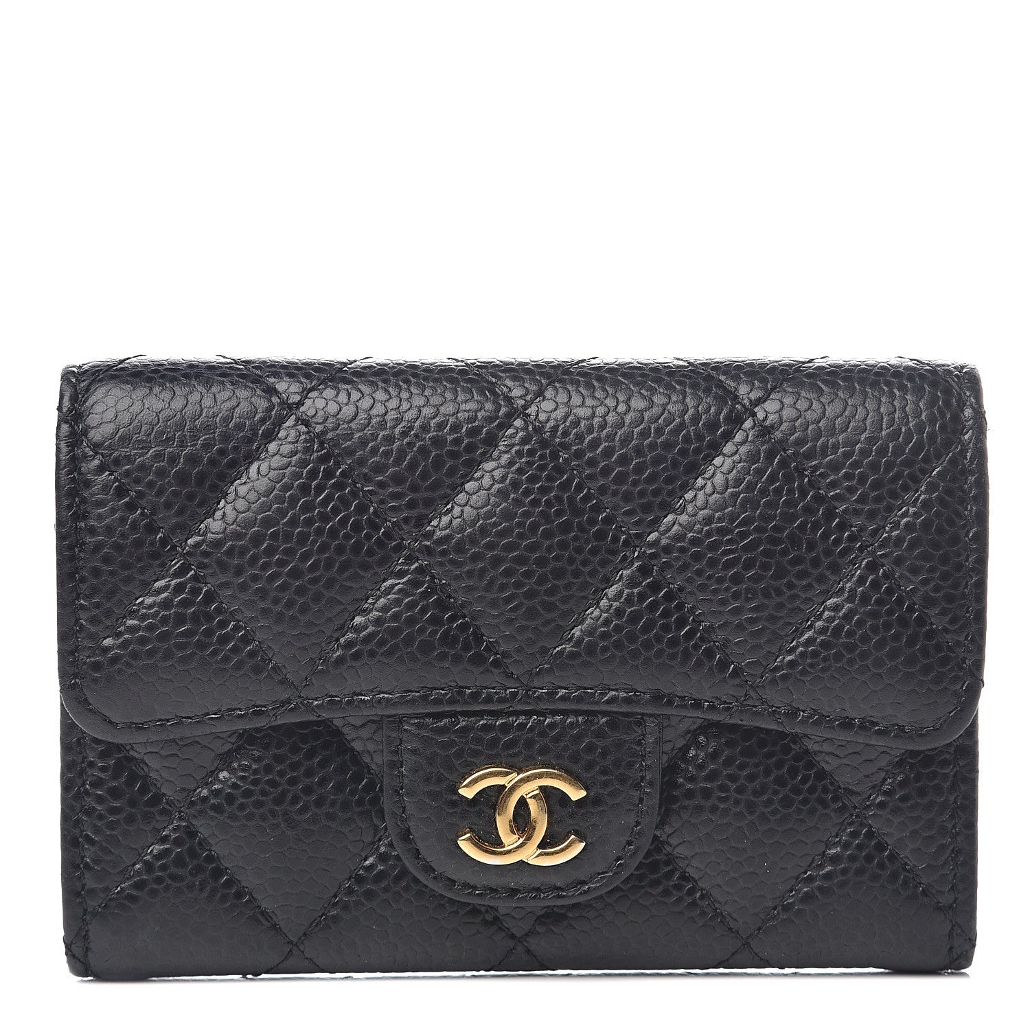 Chanel Caviar Quilted Flap Card Holder Black 1 of 7