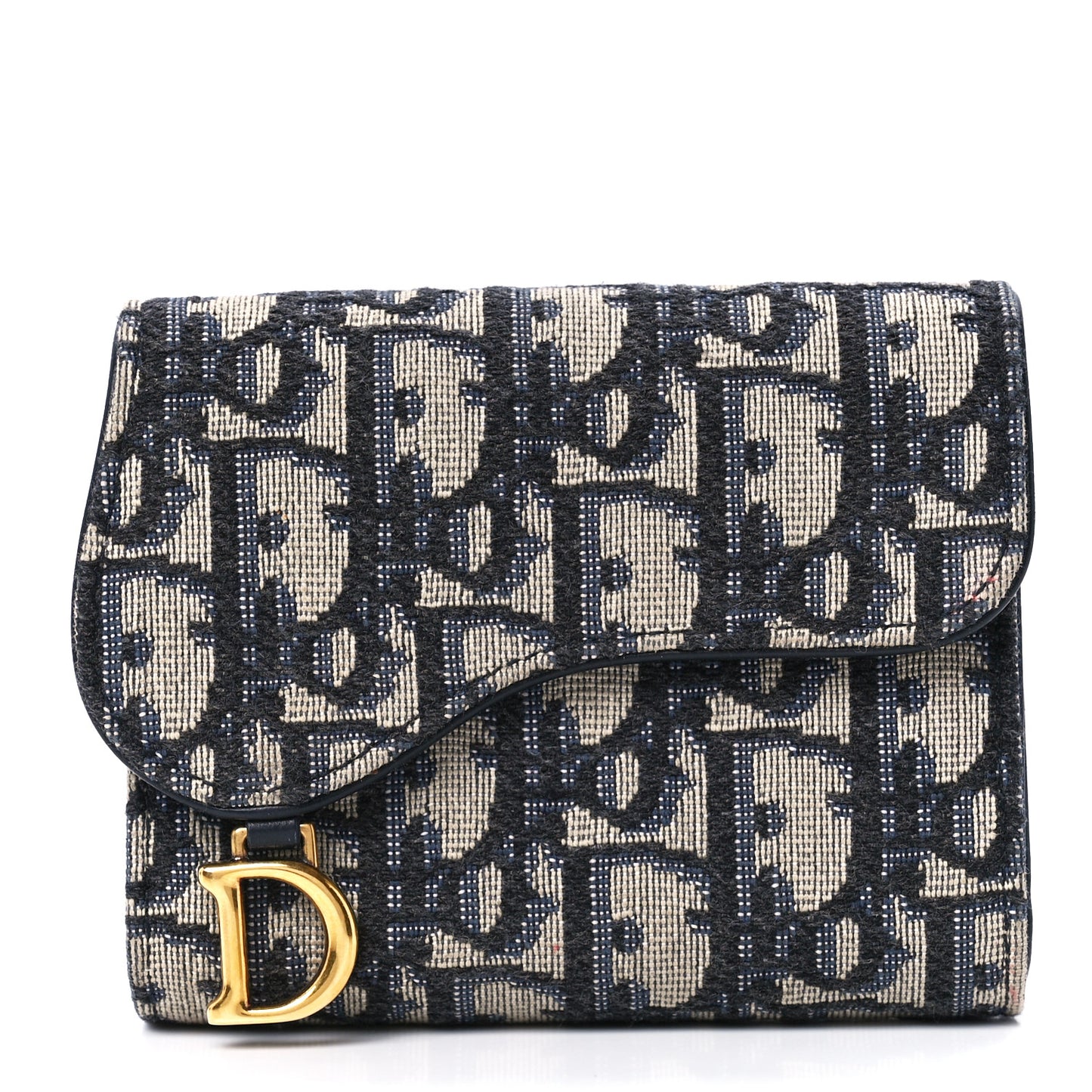 Oblique Saddle Lotus Wallet Blue