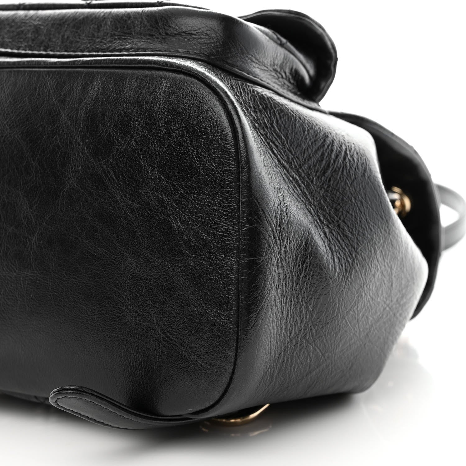 Chanel Glazed Aged Calfskin Quilted Small Duma Drawstring Backpack Black 10 of 10