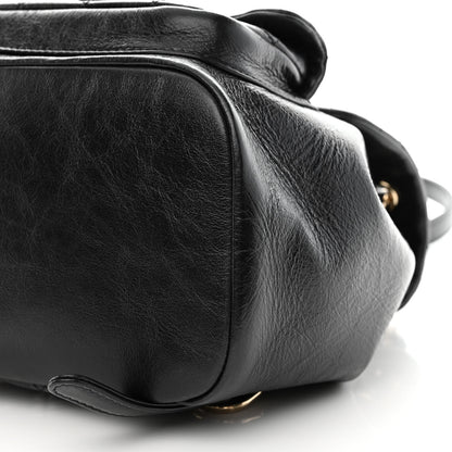 Chanel Glazed Aged Calfskin Quilted Small Duma Drawstring Backpack Black 10 of 10