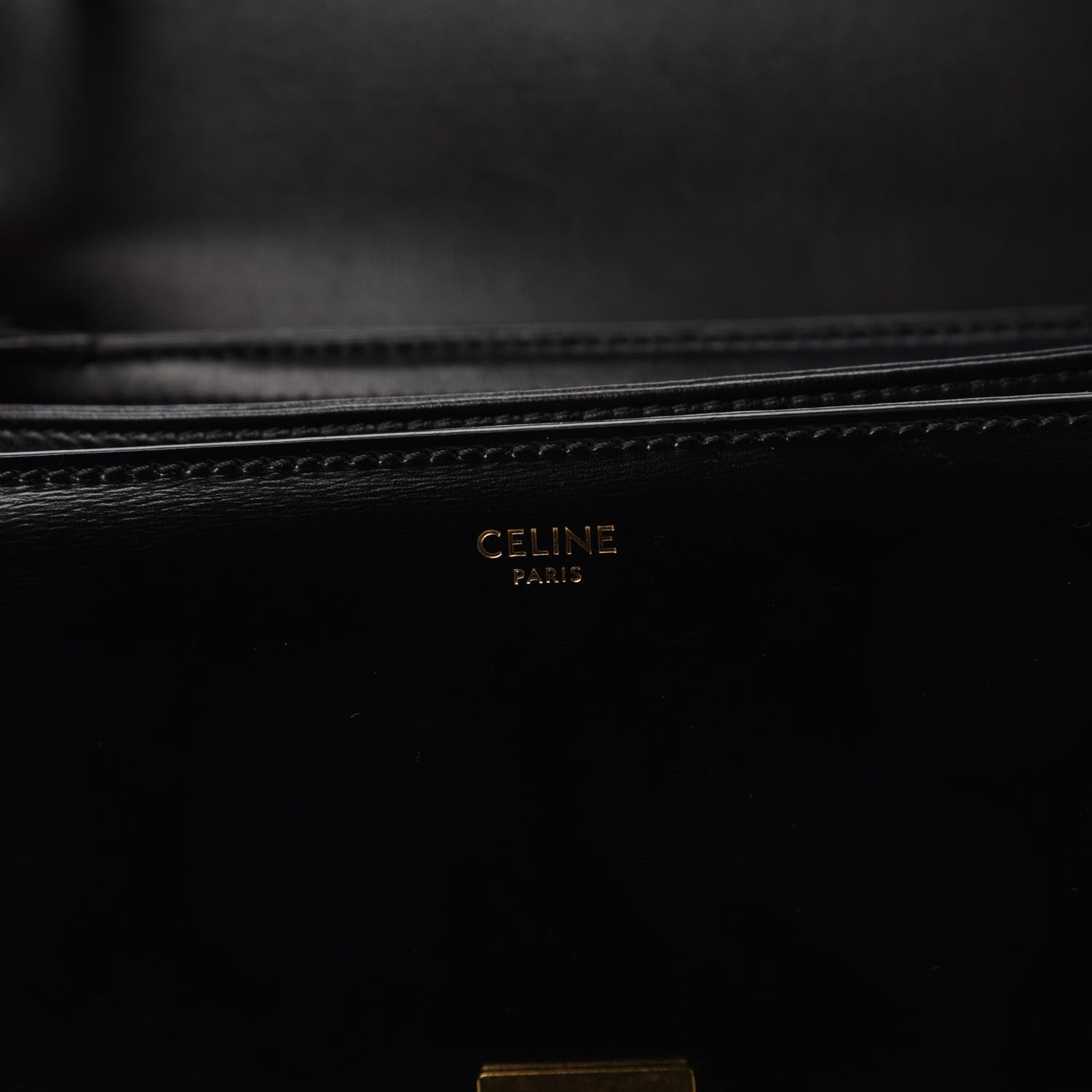 Celine Shiny Calfskin Medium Triomphe Black 9 of 11