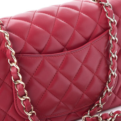 Chanel Lambskin Quilted Mini Rectangular Flap Dark Pink 8 of 9