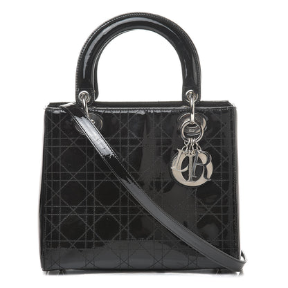 Christian Dior Patent Cannage Stitched Medium Lady Dior Black 1 of 13