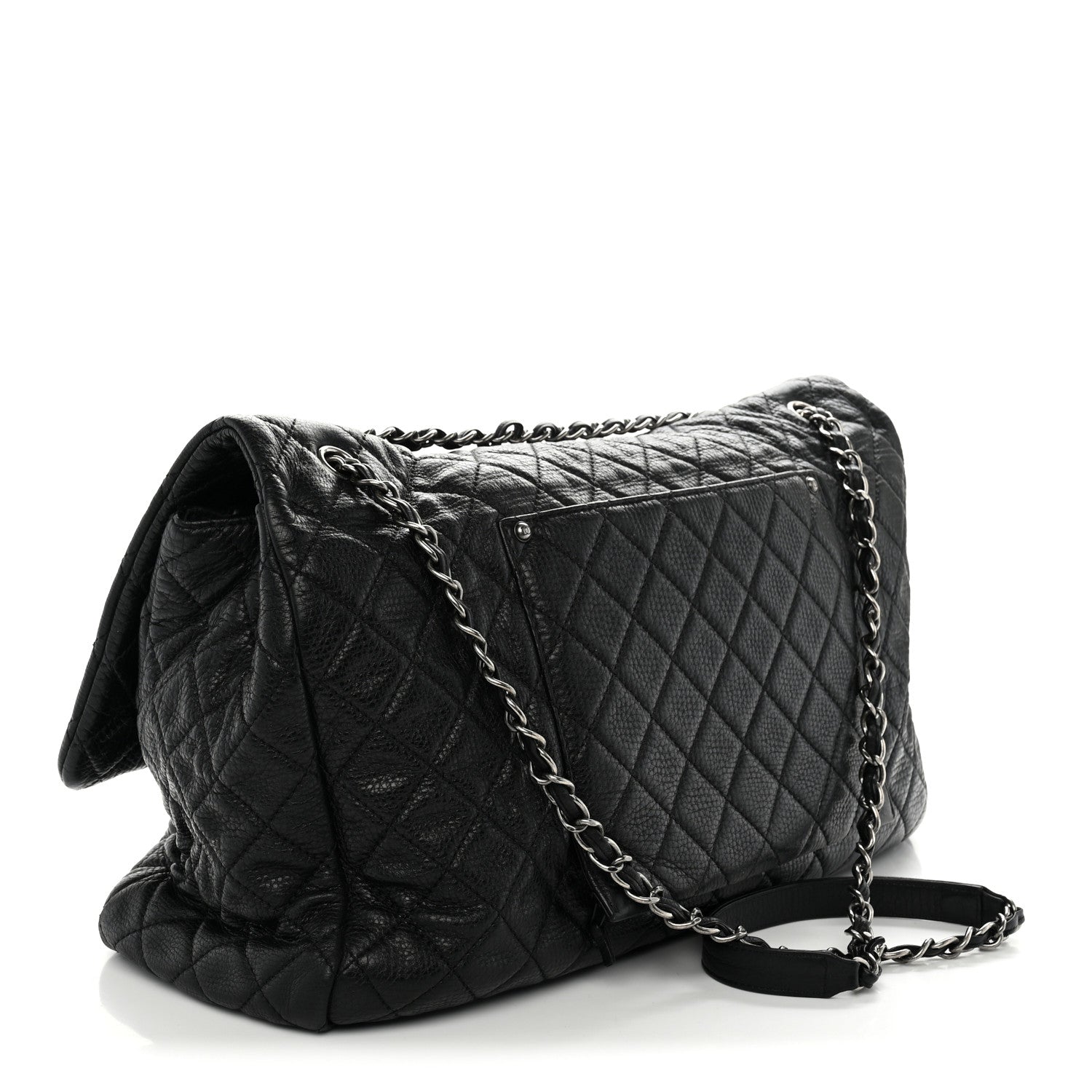 Chanel Grained Calfskin Quilted XXL Travel Flap Bag Black 3 of 12