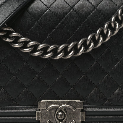 Chanel Lambskin Quilted New Medium Boy Flap Black 6 of 8