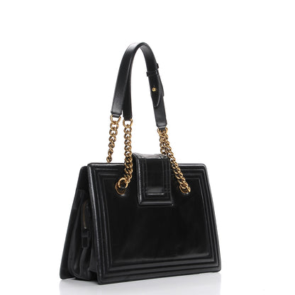 Chanel Glazed Calfskin Boy Tote Black 3 of 7