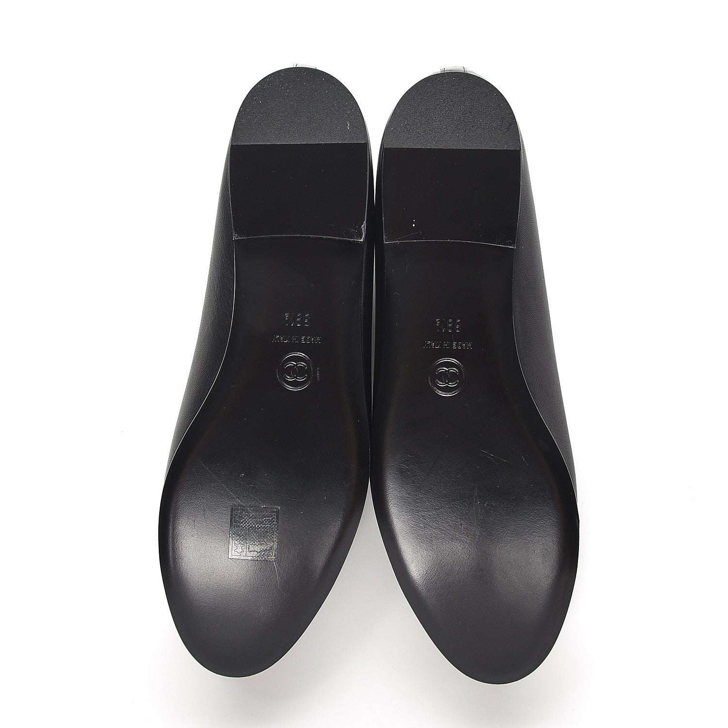 Chanel Lambskin Patent Cap Toe Ballerina Flats 39.5 Black 5 of 9