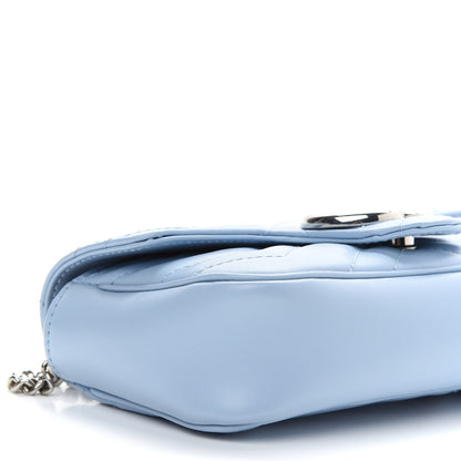 Gucci Calfskin Matelasse Super Mini GG Marmont Shoulder Bag Porcelain Light Blue 8 of 9