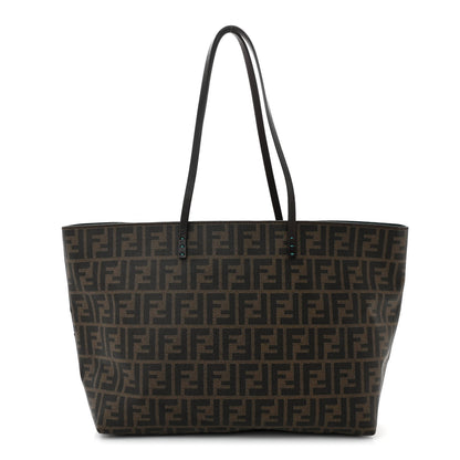 Fendi Zucca Spalmati Medium Roll Tote Tobacco Pavone 1 of 10