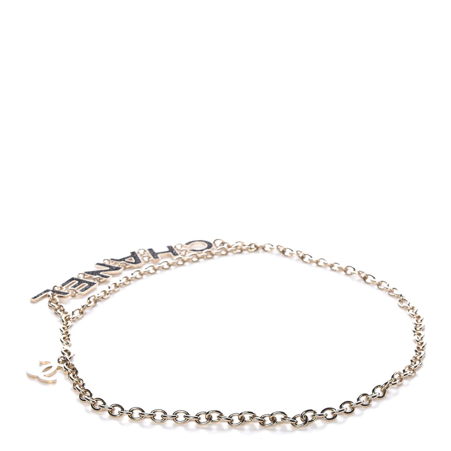 Crystal Logo Belt Black Gold