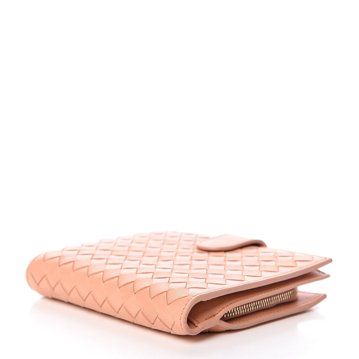 Nappa Intrecciato French Compact Wallet Peach