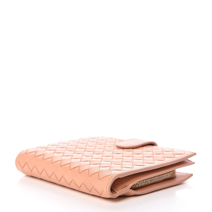 Bottega Veneta Nappa Intrecciato French Compact Wallet Peach 4 of 11