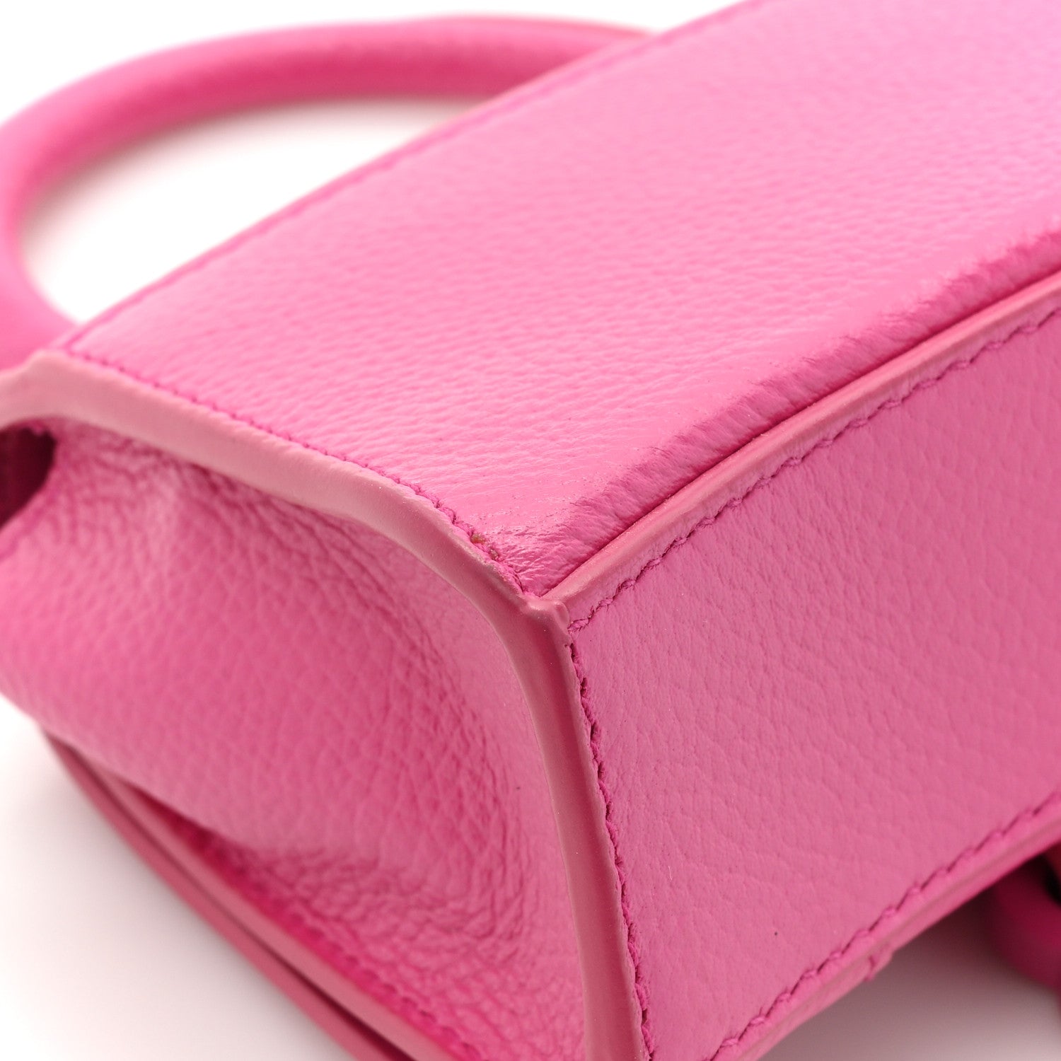Balenciaga Grained Calfskin Tonal B Hourglass Top Handle Bag Mini Fuchsia 12 of 15
