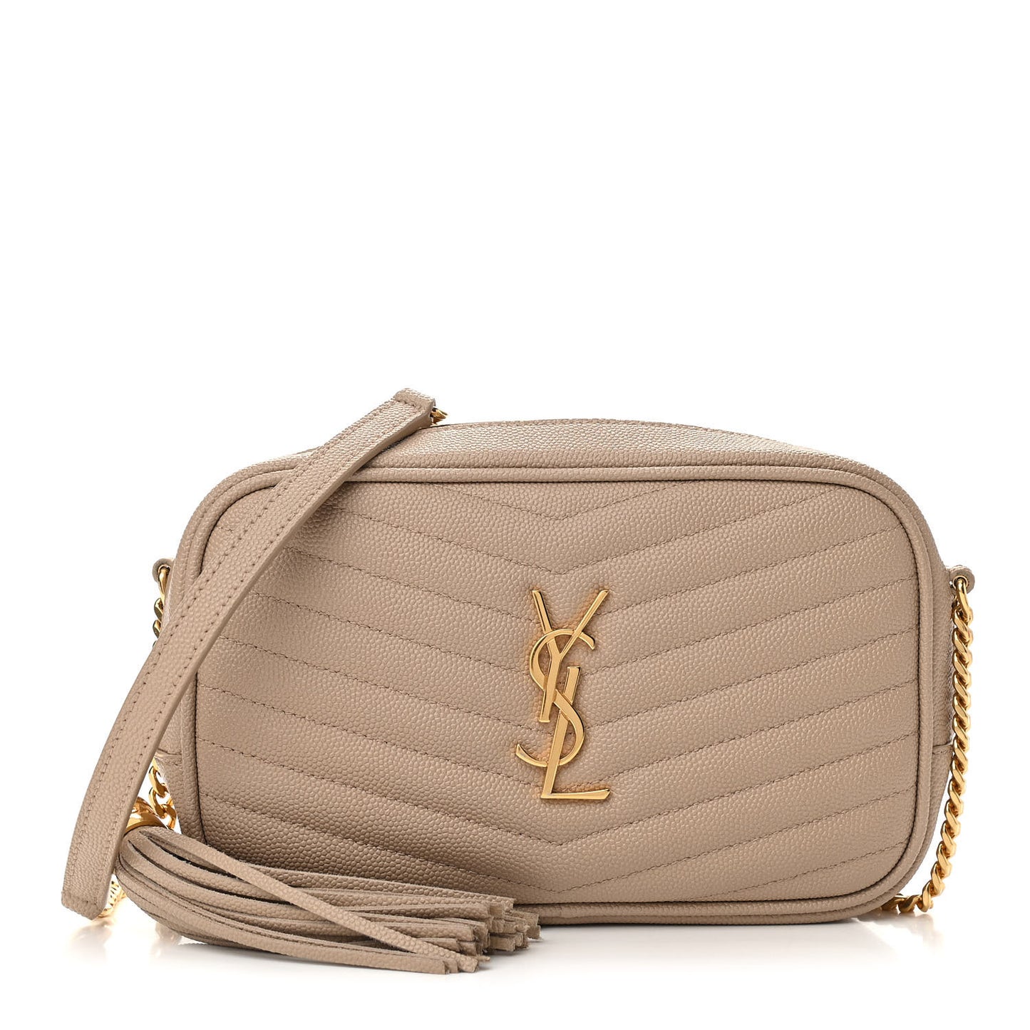 Grain De Poudre Matelasse Monogram Mini Lou Camera Bag Dark Beige