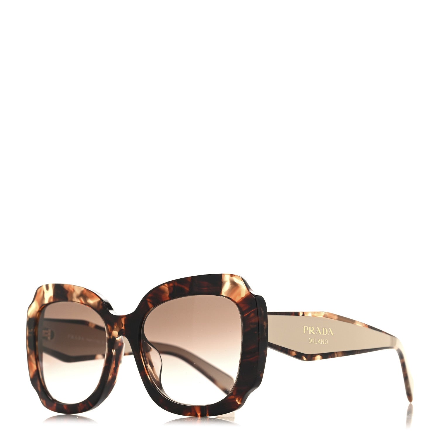 Prada Acetate Square Sunglasses SPR 16Y-F Havana Beige 1 of 6