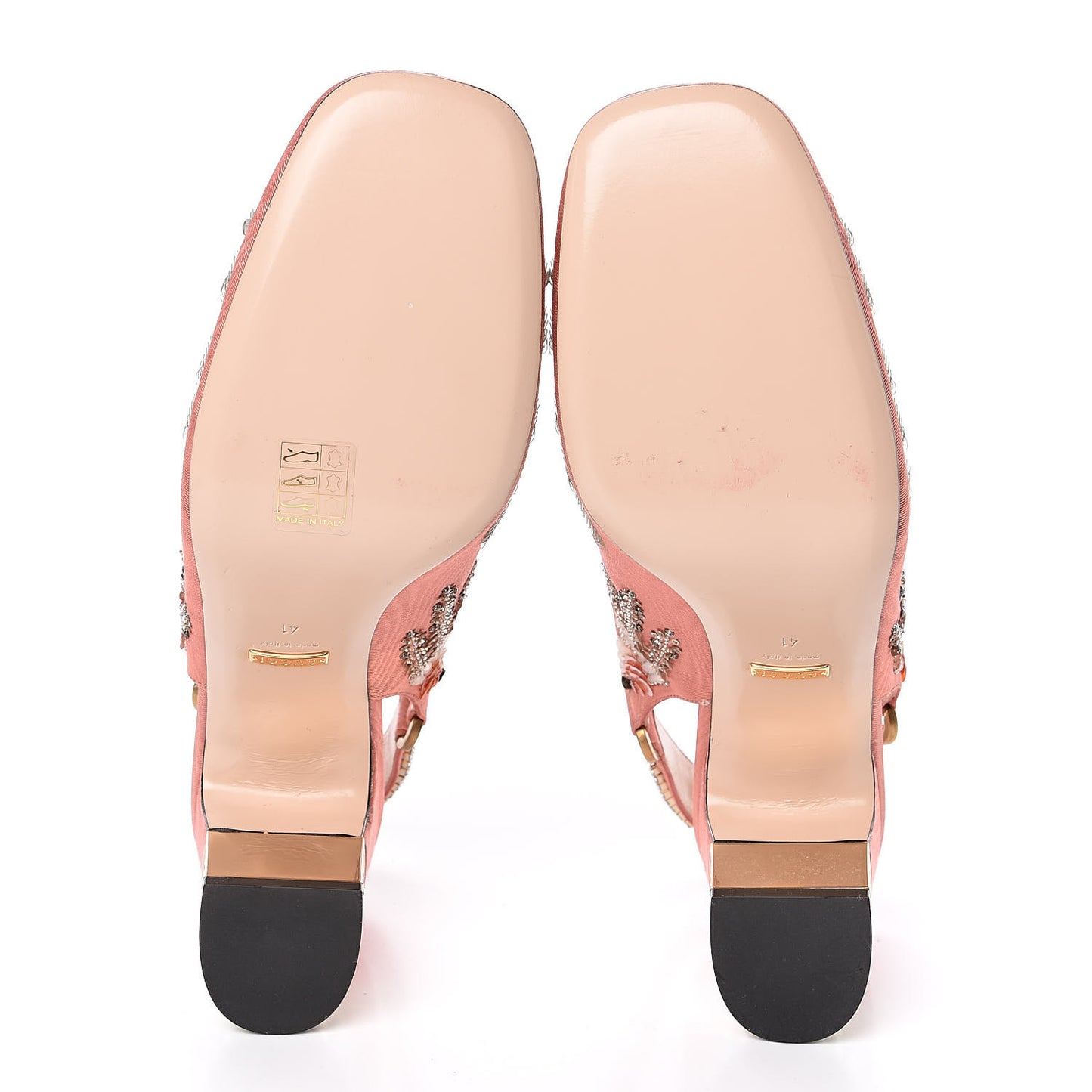 Moire Fabric Eyes Crystal Square G Madelyn Slingbacks 41 New Blush