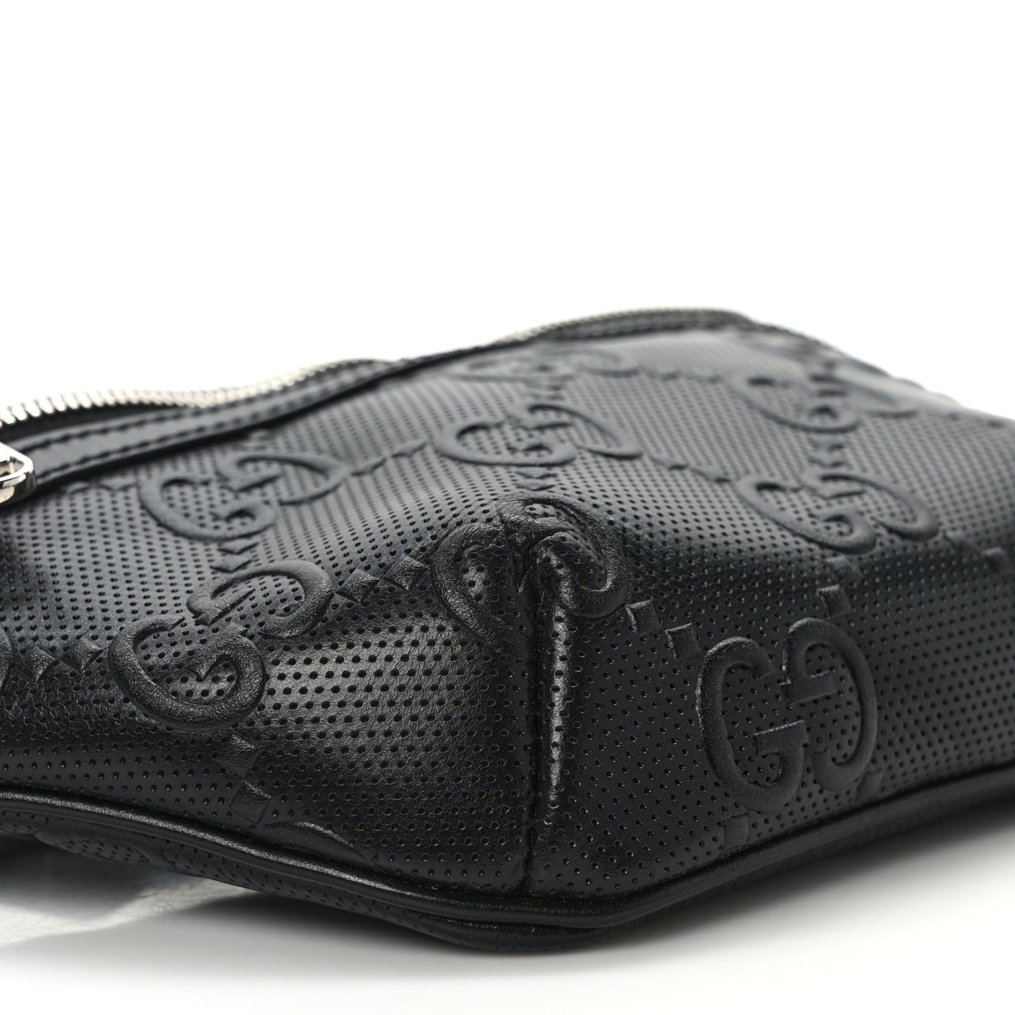 Calfskin GG Tennis Embossed Belt Bag Black