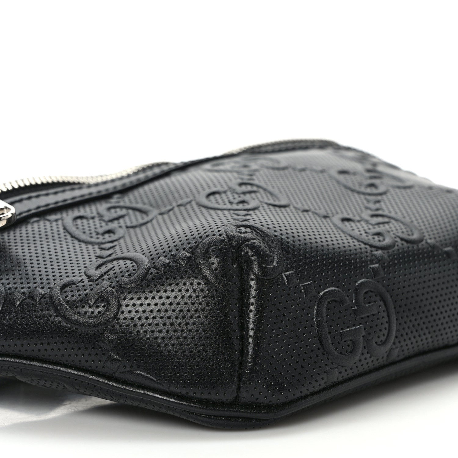Gucci Calfskin GG Tennis Embossed Belt Bag Black 7 of 8