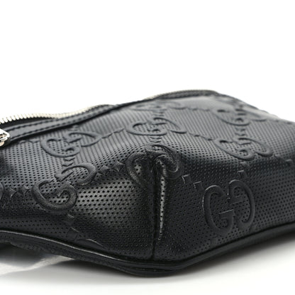 Gucci Calfskin GG Tennis Embossed Belt Bag Black 7 of 8