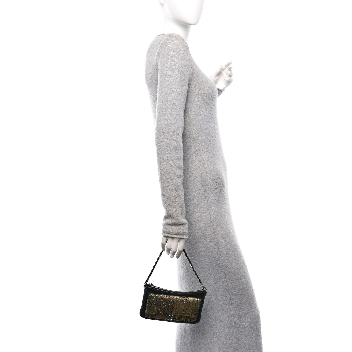 Lambskin Mineral Nights Wristlet Gold Black