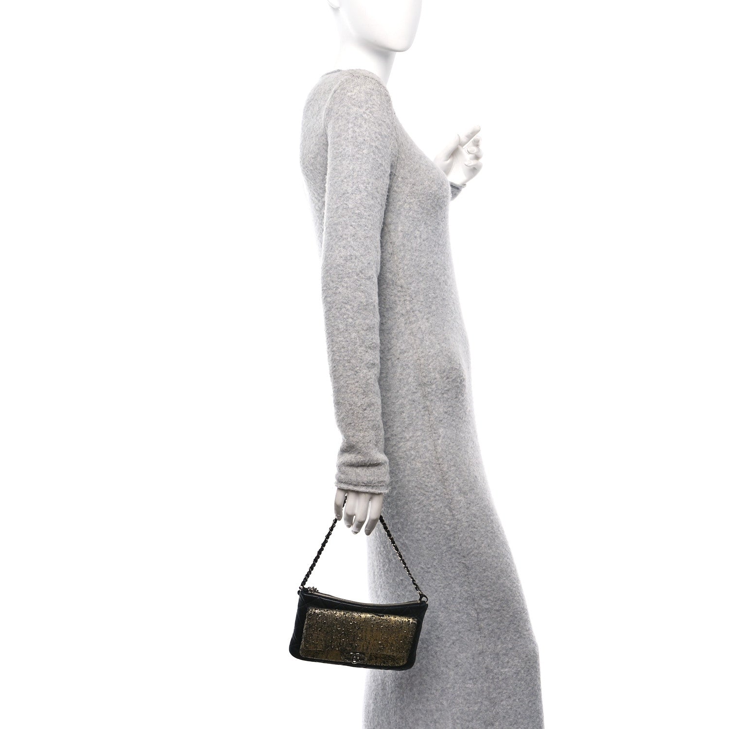 Chanel Lambskin Mineral Nights Wristlet Gold Black 2 of 10