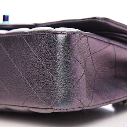 Chanel Iridescent Goatskin Quilted Medium Double Flap Purple 11 of 13