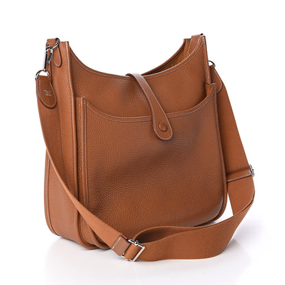 Hermes Taurillon Clemence Evelyne III GM Gold 2 of 8