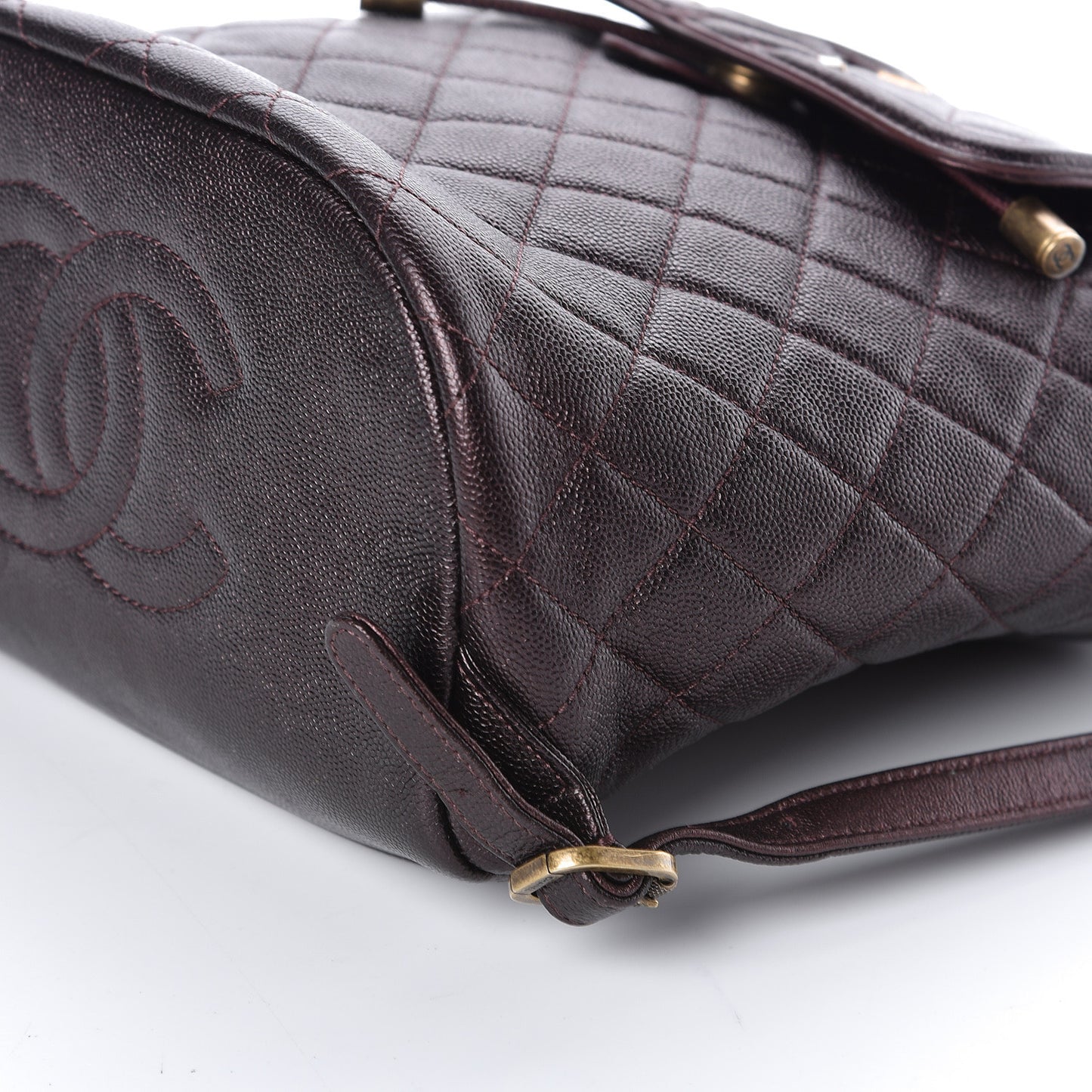 Caviar Quilted Filigree Backpack Burgundy