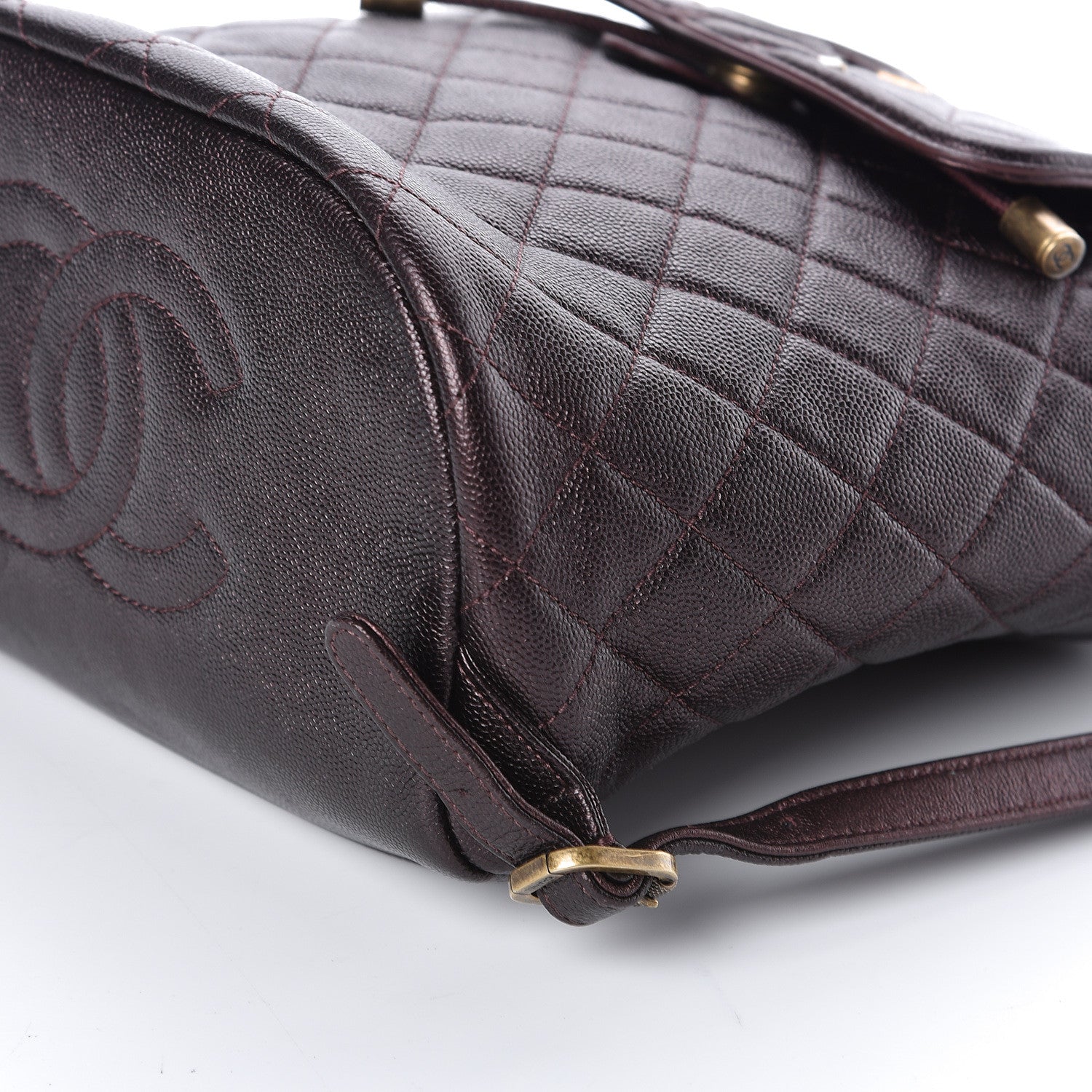 Chanel Caviar Quilted Filigree Backpack Burgundy 10 of 10