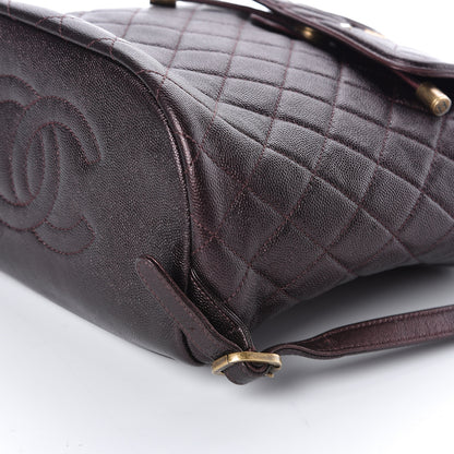 Chanel Caviar Quilted Filigree Backpack Burgundy 10 of 10