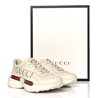 Gucci Calfskin Logo Mens Rhyton Sneakers 6 Ivory 8 of 8
