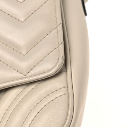 Gucci Calfskin Matelasse Monochrome Mini GG Marmont Crossbody Shoulder Bag White 12 of 16