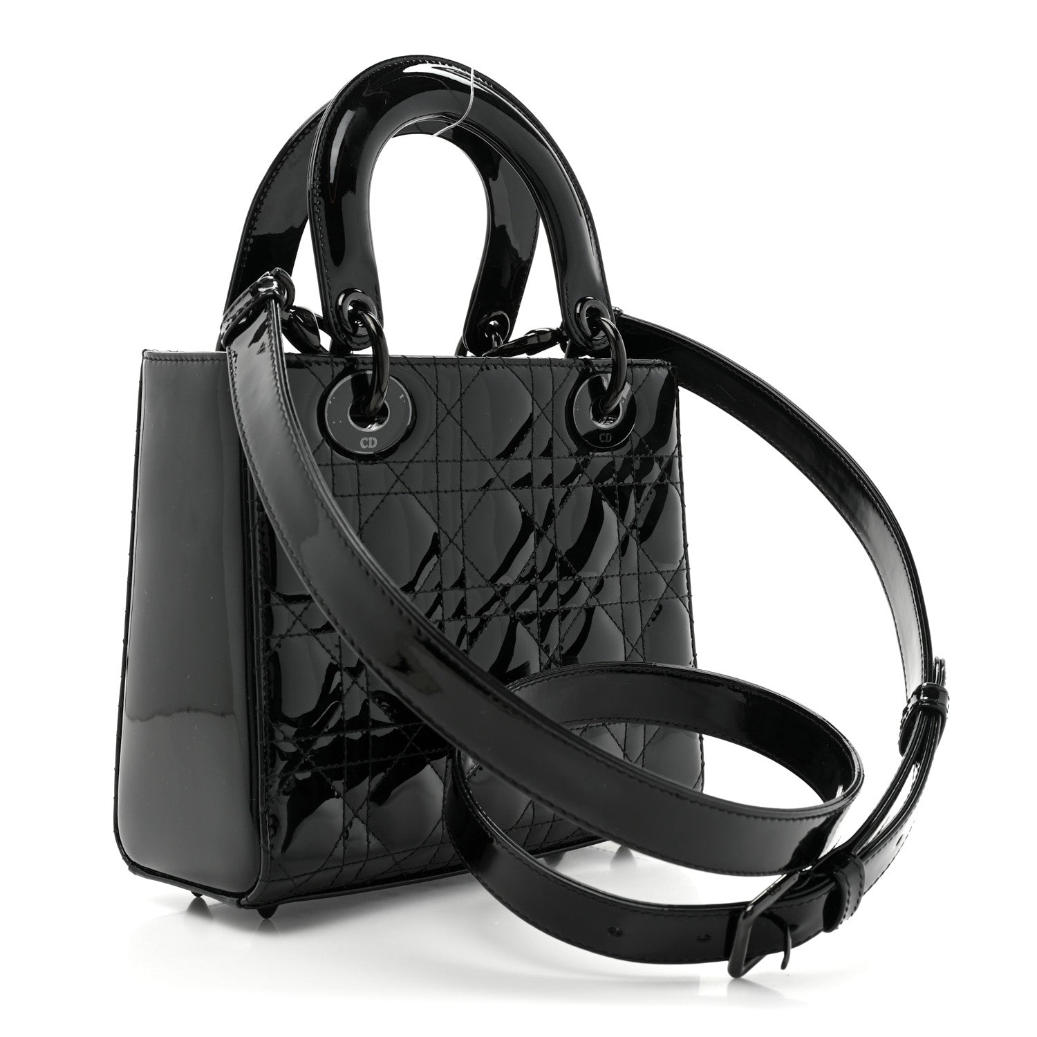 Christian Dior Ultraglossy Patent Cannage Small Lady Dior Black 3 of 10