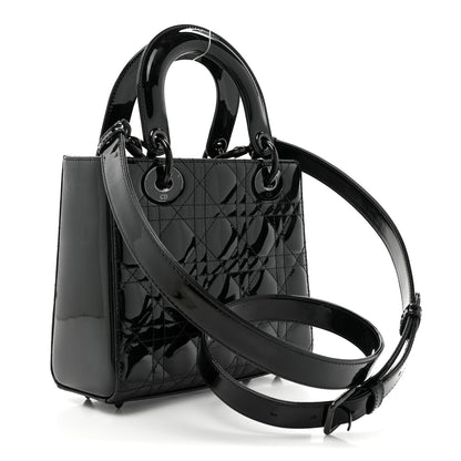 Christian Dior Ultraglossy Patent Cannage Small Lady Dior Black 3 of 10